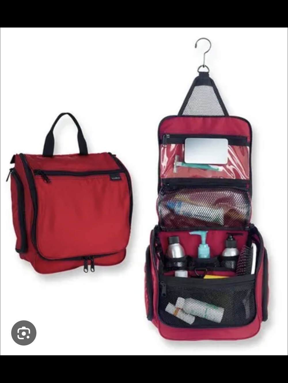 L.L. Bean Hanging Travel Toiletry Bag - Red